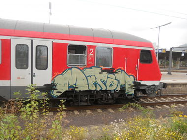 Graffiti Train in Heidelberg - Photo by Wurstfinger - tom