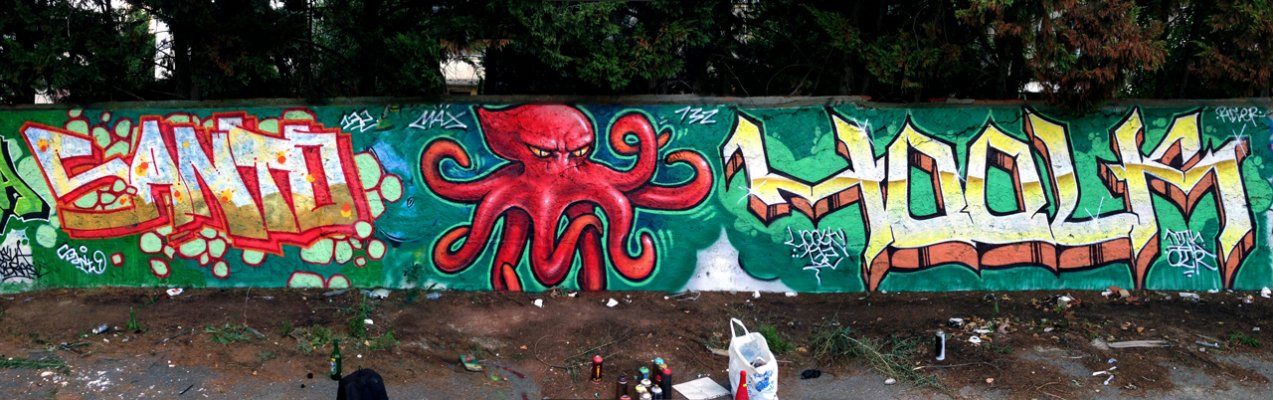 Graffiti Wall in Champigny-sur-Marne - Photo by YOOLK132 - santo, yulk, yoolk (2013)