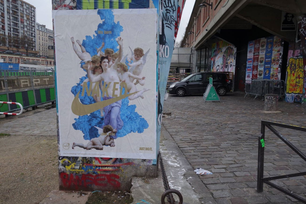 Graffiti Street Art in Paris - Photo by ZALEZ - zaleznakeandfreeprintstreetartParis2016brandalismart