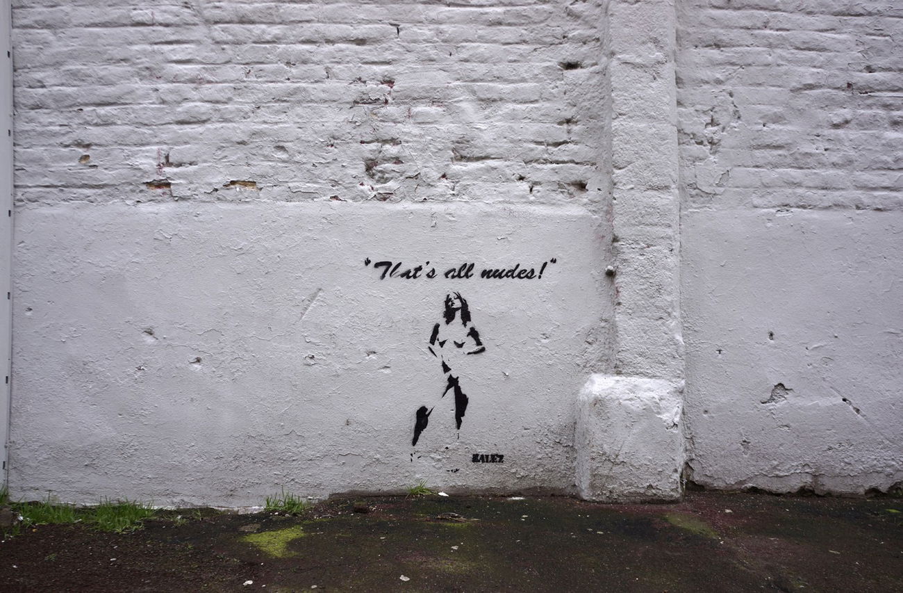 Graffiti Street Art in Lille - Photo by ZALEZ - zalezlillefrancethatsallnudewomanstencilpochoirstreetart (2013)