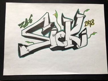 Graffiti Wall in Norway - Photo by ZALT - SICK, green (2018)