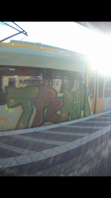 Graffiti Train in Gütersloh - Photo by ZORN - tram