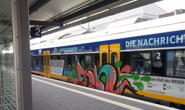 Graffiti Train - Photo by ZUGZWANG - SN, bremerhaven, bremen (2014)