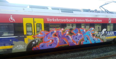 Graffiti Train - Photo by ZUGZWANG - skin, bremerhaven (2015)