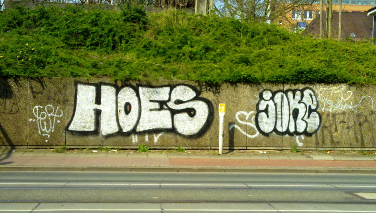 Graffiti Bombing - Photo by ZUGZWANG - hoes, joke, bremen