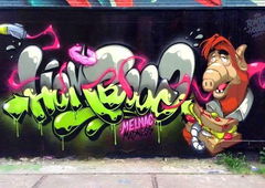 Graffiti Wall - Photo by ZUGZWANG - boogie, alf, lucky