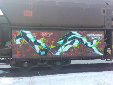 Graffiti Train in Dresden - Photo by ZURE - TRK, OSF, CFF (2013)