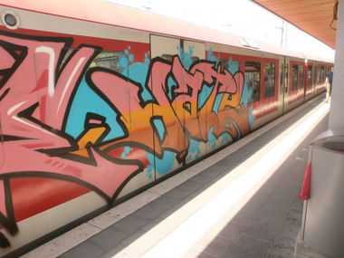 Graffiti Train in Hamburg - Photo by Zane_one - Hate, Acme, Ems (2013)