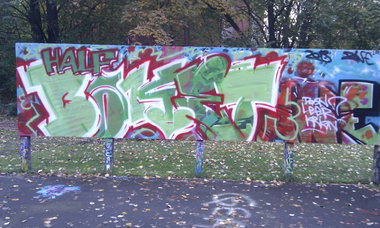 Graffiti Wall in Hamburg - Photo by Zane_one - betak, half, baket (2013)