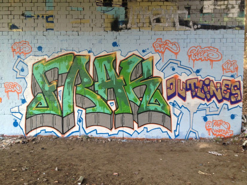 Graffiti Wall in Berlin - Photo by ZiER - frak, jks, jks121 (2013)