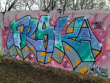 Graffiti Wall in Berlin - Photo by ZiER - frak, jks, jks121 (2013)