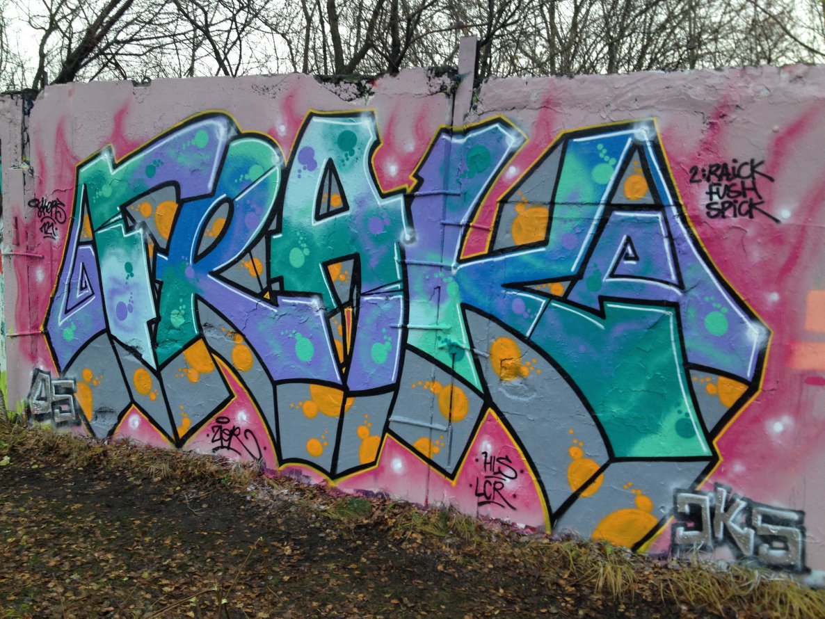 Graffiti Wall in Berlin - Photo by ZiER - frak, jks, jks121 (2013)