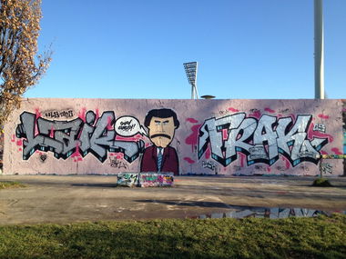 Graffiti Wall in Berlin - Photo by ZiER - frak, laik, jks (2013)