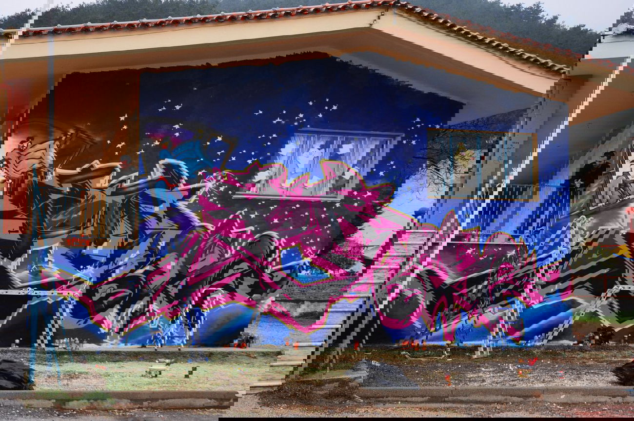 Graffiti Wall in Xanthi - Photo by Zota - zota, jnb, kert (2012)