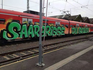 Graffiti Train - Photo by ZweR - Saarbrigge, Du, Geiler