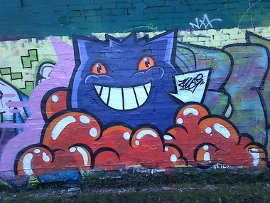 Graffiti Wall in Elland - Photo by Zwei - gengar, graffiti, character