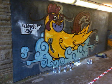 Graffiti Wall - Photo by Zwei - mural, rooster, graffiti (2014)