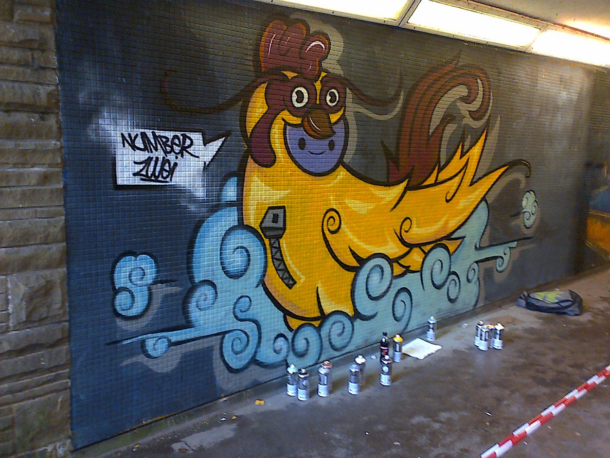 Graffiti Wall - Photo by Zwei - mural, rooster, graffiti (2014)