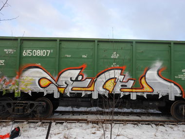 Graffiti Train in Великие Луки - Photo by Zyme - loan (2013)