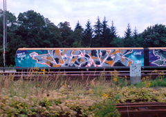 Graffiti Train in Berlin - Photo by aerosol - fino, qb, back (2009)