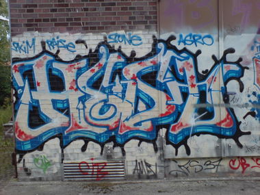 Graffiti Bombing in Berlin - Photo by aerosol - hest, hesd, qb