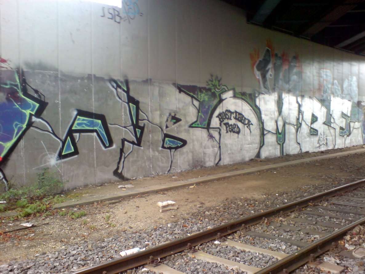 Graffiti Bombing in Berlin - Photo by aerosol - qb, qbombe, hest (2007)