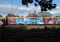 Graffiti Train in Berlin - Photo by aerosol - tcr, sre, wholecar (2009)