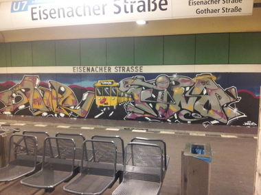 Graffiti Wall in Erfurt - Photo by aerosol - TOUR, FINO, QB (2014)