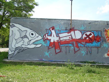 Graffiti Wall - Photo by ahers - dre, hsm, aero