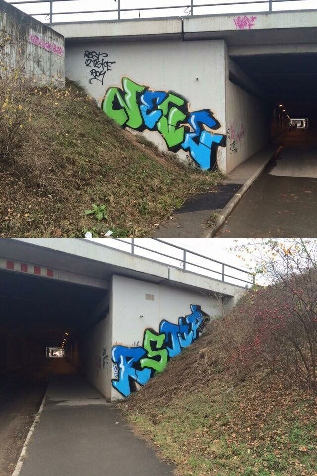 Graffiti Bombing - Photo by alteshaus - nvs, zwickau (2015)