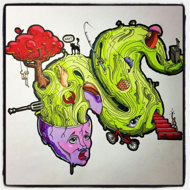 Graffiti Sketch in Zheleznodorozhny - Photo by amigoboy (2013)