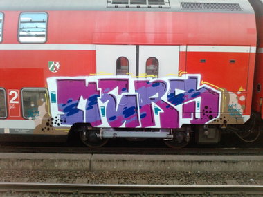 Graffiti Train in düsseldorf - Photo by auslaender - mers, düsseldorf