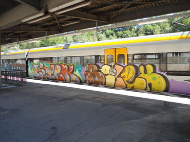 Graffiti Train in Wuppertal - Photo by auslaender - litek, rolex, ewc (2012)
