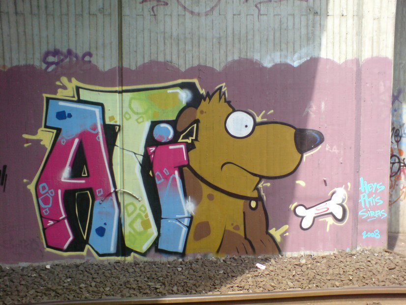 Graffiti Wall in Wuppertal - Photo by auslaender - atis, cps, wuppertal (2008)