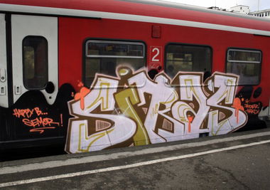 Graffiti Train in Solingen - Photo by auslaender - siras, cps, solingen