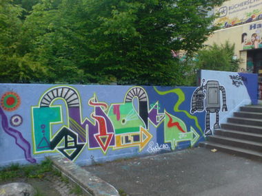 Graffiti Wall in Wuppertal - Photo by auslaender - ewok, wau, wuppertal