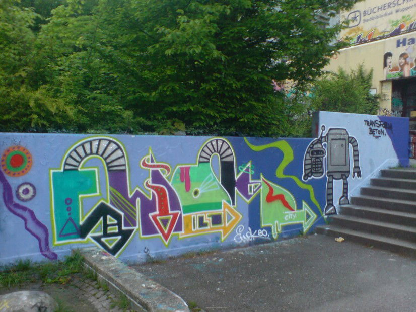Graffiti Wall in Wuppertal - Photo by auslaender - ewok, wau, wuppertal