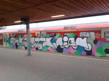Graffiti Train - Photo by auslaender - luke, teck, lion