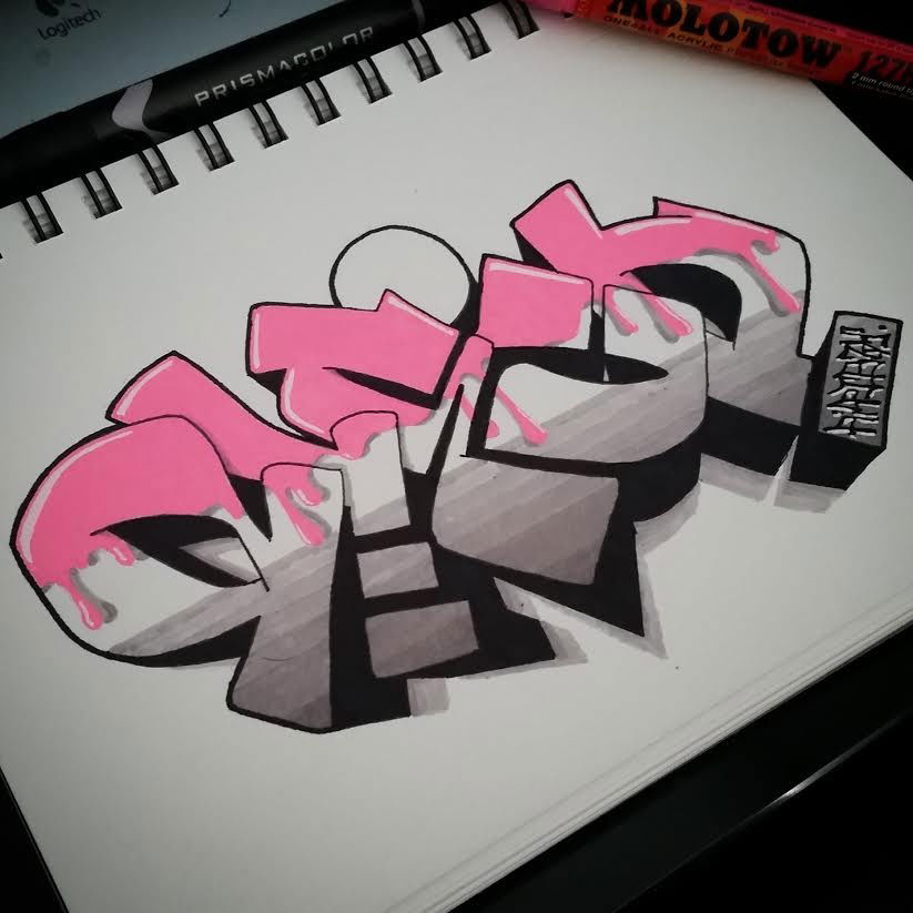 Graffiti Sketch in San josé - Photo by ayejbzy (2016)