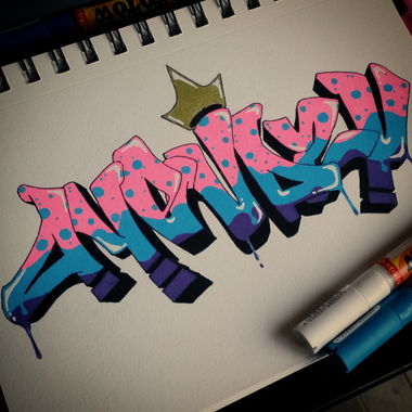 Graffiti Sketch in San josé - Photo by ayejbzy - Molotow, one4all, sharpies (2016)