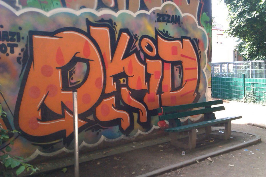 Graffiti Wall in Hanau - Photo by bagel - oscar, okid, pse