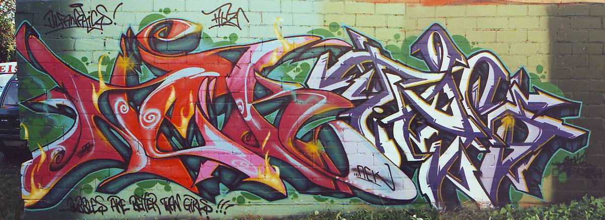 Graffiti Wall - Photo by baker - Nek1, Baker (1998)