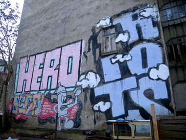 Graffiti Bombing - Photo by barbara - hero, riots