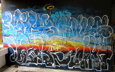 Graffiti Wall in Wroclaw - Photo by beerkid - graffiti, sundown, laik (2015)