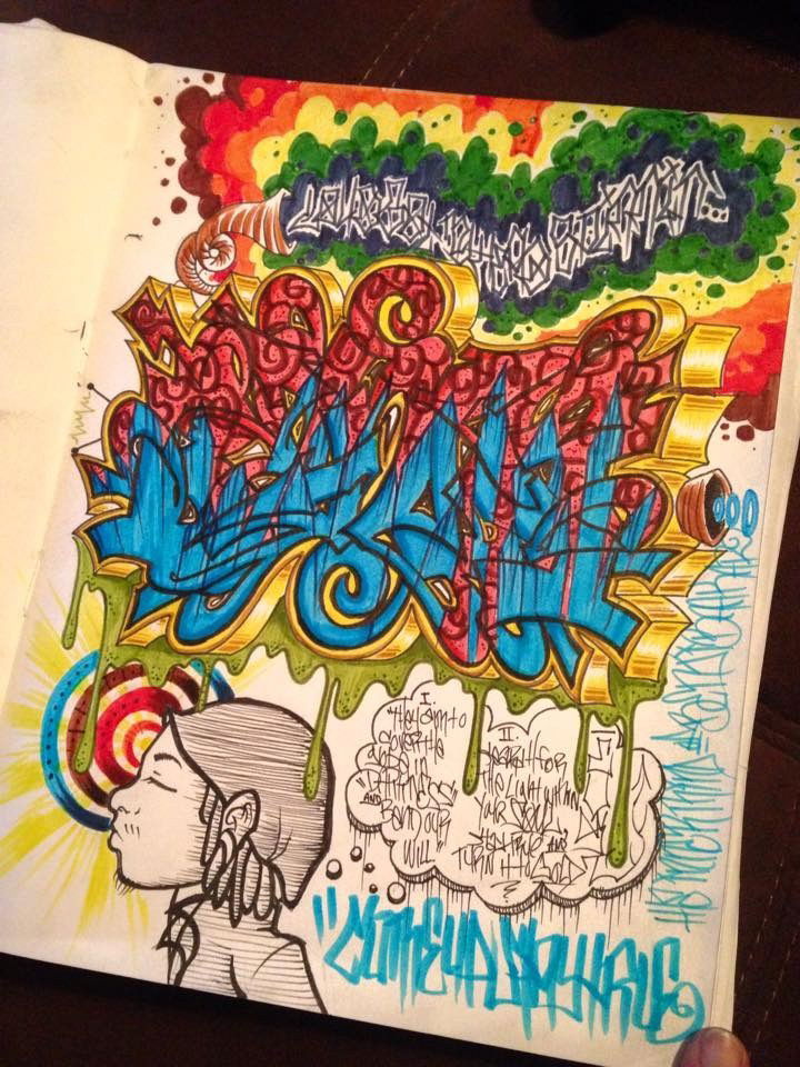 Graffiti Sketch - Photo by benjibaakar - graffiti, blackbook, benjibaakar (2015)