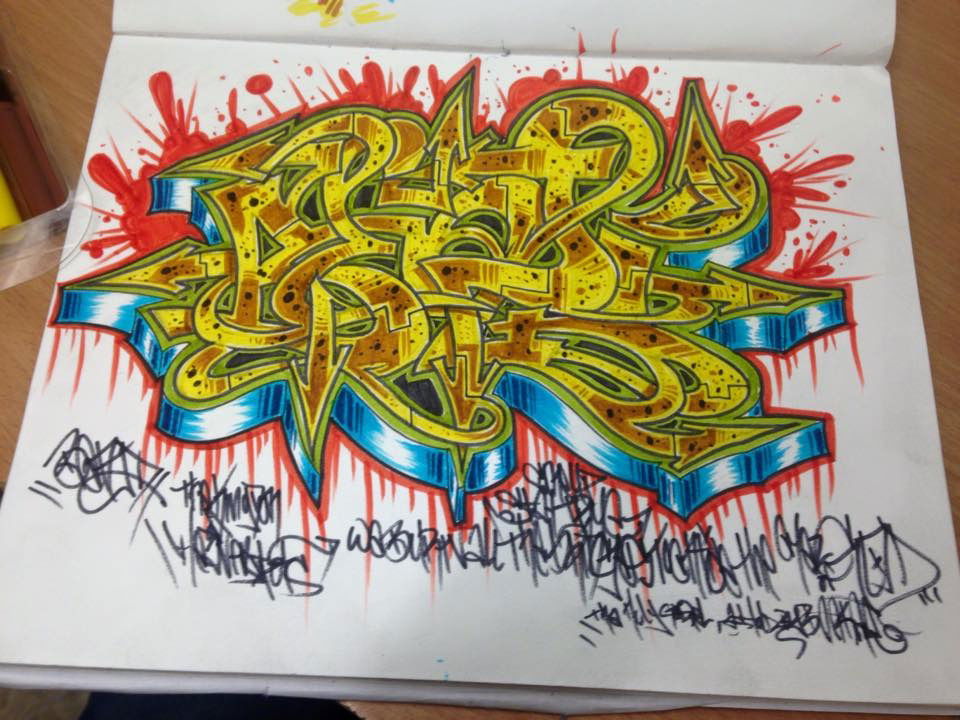 Graffiti Sketch - Photo by benjibaakar - wildstyle, graffiti, blackbook (2015)
