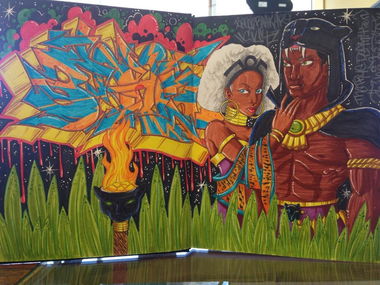 Graffiti Sketch - Photo by benjibaakar - marvel, blackpanther, storm (2015)