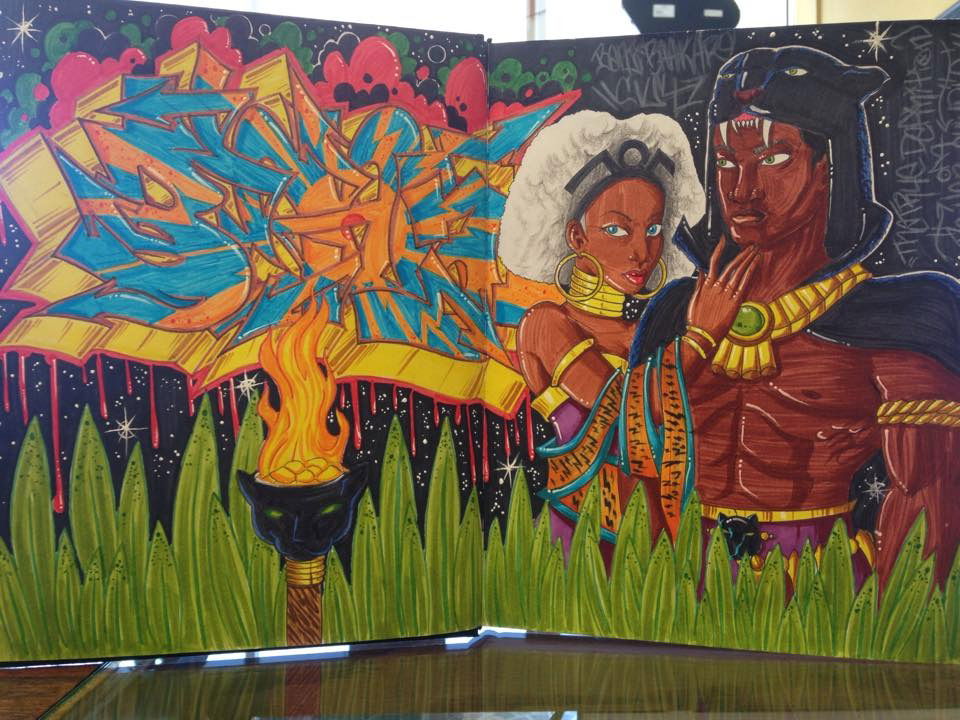 Graffiti Sketch - Photo by benjibaakar - marvel, blackpanther, storm (2015)