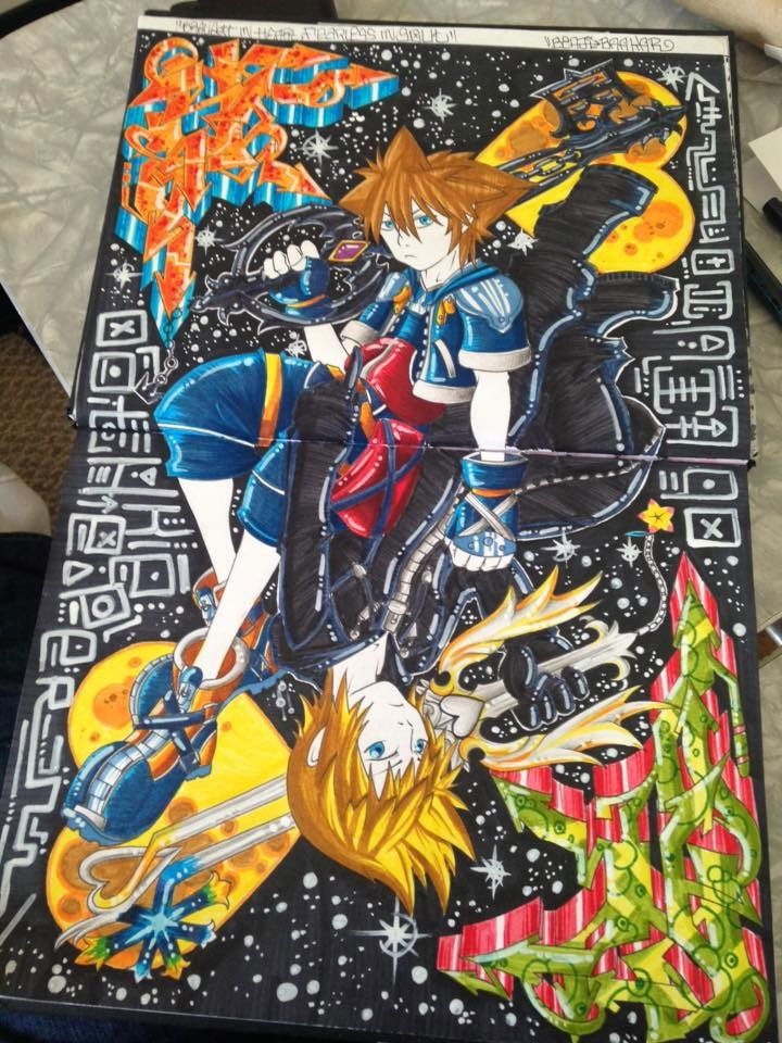 Graffiti Sketch - Photo by benjibaakar - squareenix, kingdomhearts, sora (2015)