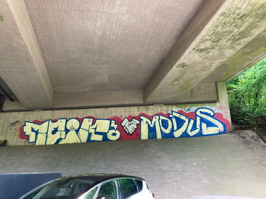 Graffiti Wall - Photo by bergischbunt - meik, modus, rip